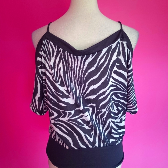 Annabelle Y2K Ladies Zebra Print Spaghetti Strap Clubbing Top (Size L) - Picture 5 of 9